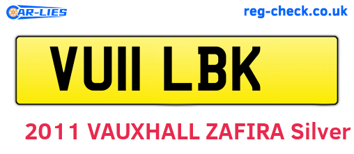VU11LBK are the vehicle registration plates.