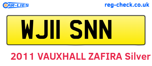 WJ11SNN are the vehicle registration plates.