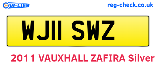 WJ11SWZ are the vehicle registration plates.