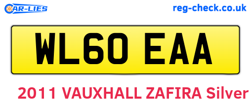 WL60EAA are the vehicle registration plates.