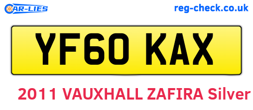 YF60KAX are the vehicle registration plates.