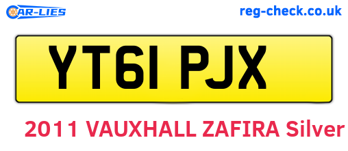YT61PJX are the vehicle registration plates.
