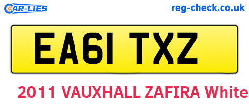 EA61TXZ are the vehicle registration plates.