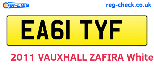 EA61TYF are the vehicle registration plates.