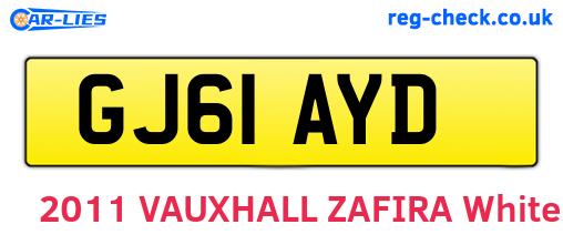 GJ61AYD are the vehicle registration plates.