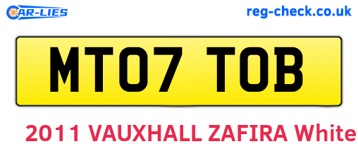 MT07TOB are the vehicle registration plates.