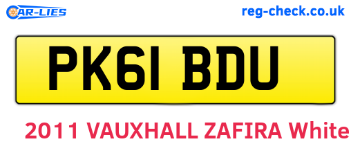 PK61BDU are the vehicle registration plates.