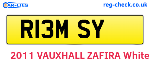 R13MSY are the vehicle registration plates.