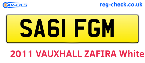 SA61FGM are the vehicle registration plates.