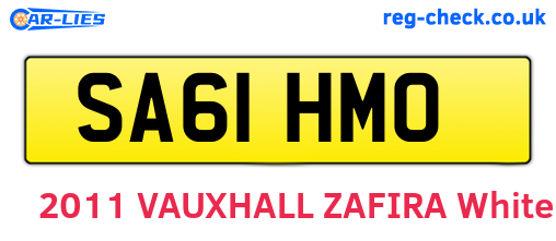 SA61HMO are the vehicle registration plates.