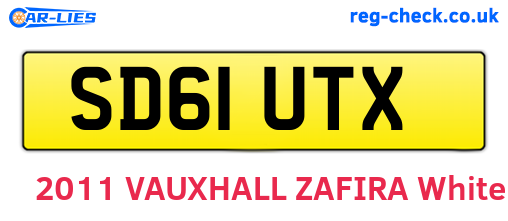 SD61UTX are the vehicle registration plates.