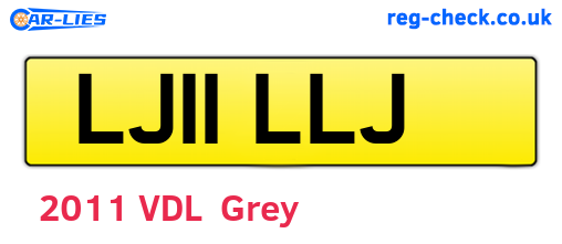 LJ11LLJ are the vehicle registration plates.