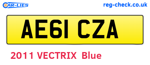AE61CZA are the vehicle registration plates.