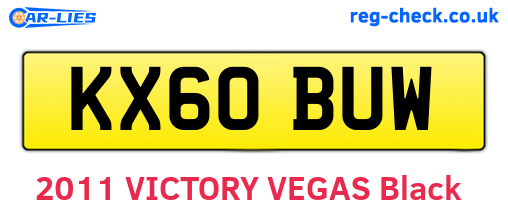 KX60BUW are the vehicle registration plates.
