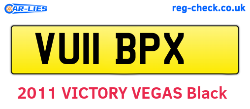 VU11BPX are the vehicle registration plates.