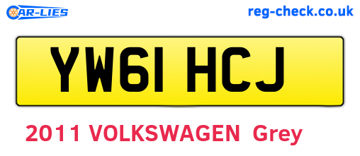 YW61HCJ are the vehicle registration plates.
