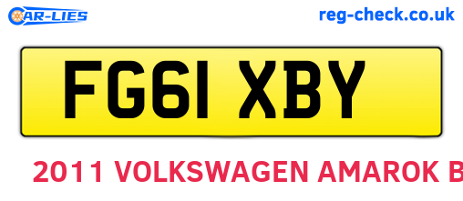 FG61XBY are the vehicle registration plates.