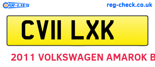 CV11LXK are the vehicle registration plates.