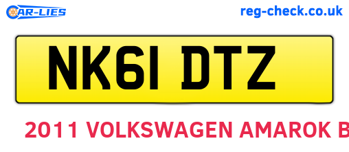 NK61DTZ are the vehicle registration plates.