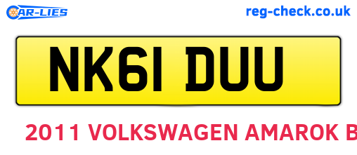 NK61DUU are the vehicle registration plates.