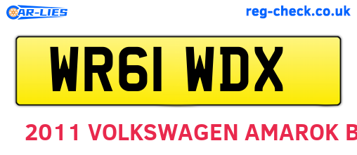 WR61WDX are the vehicle registration plates.