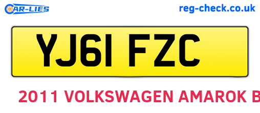 YJ61FZC are the vehicle registration plates.