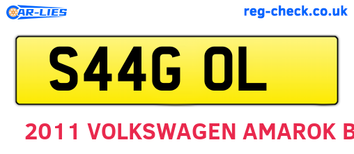 S44GOL are the vehicle registration plates.