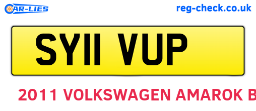 SY11VUP are the vehicle registration plates.
