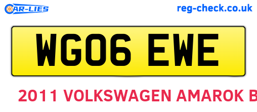 WG06EWE are the vehicle registration plates.