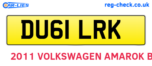 DU61LRK are the vehicle registration plates.