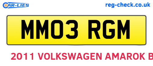MM03RGM are the vehicle registration plates.