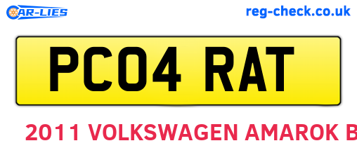 PC04RAT are the vehicle registration plates.
