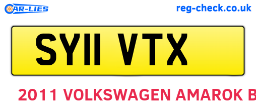 SY11VTX are the vehicle registration plates.
