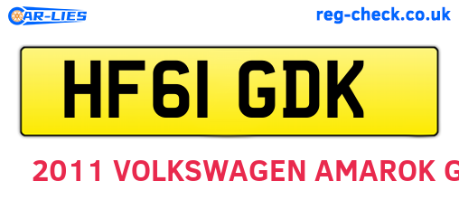 HF61GDK are the vehicle registration plates.