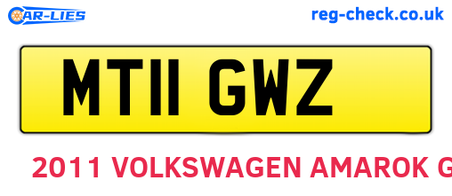 MT11GWZ are the vehicle registration plates.