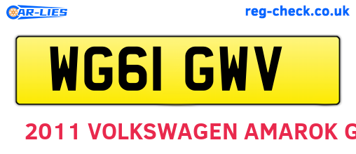 WG61GWV are the vehicle registration plates.