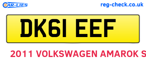 DK61EEF are the vehicle registration plates.