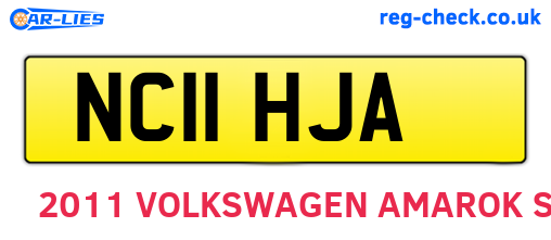 NC11HJA are the vehicle registration plates.