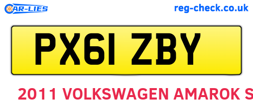 PX61ZBY are the vehicle registration plates.