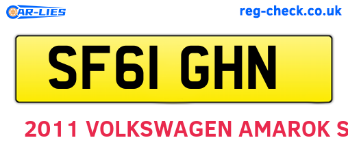 SF61GHN are the vehicle registration plates.