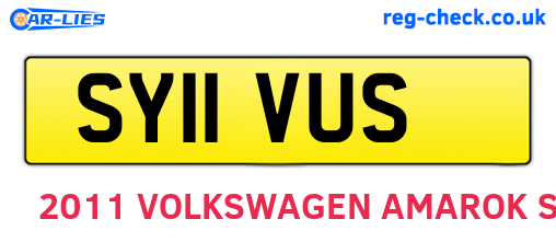 SY11VUS are the vehicle registration plates.