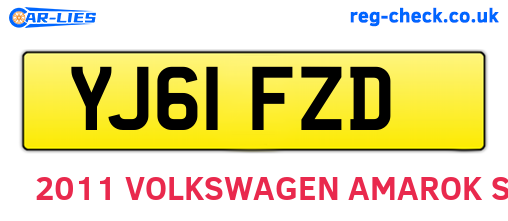 YJ61FZD are the vehicle registration plates.