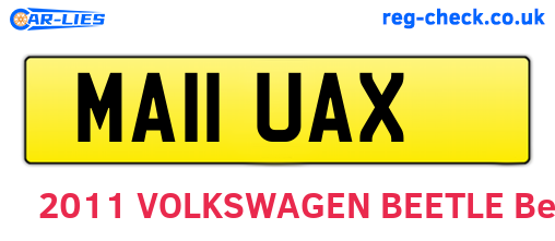 MA11UAX are the vehicle registration plates.