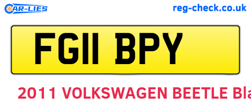 FG11BPY are the vehicle registration plates.