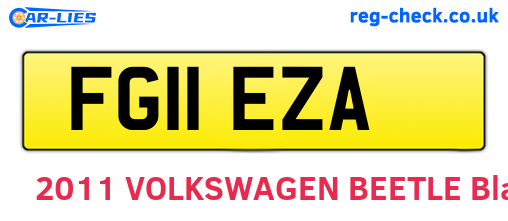 FG11EZA are the vehicle registration plates.