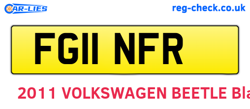 FG11NFR are the vehicle registration plates.