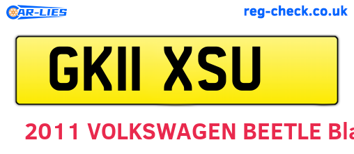 GK11XSU are the vehicle registration plates.