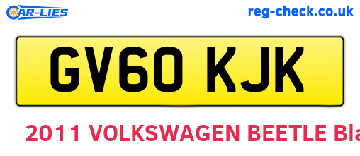 GV60KJK are the vehicle registration plates.