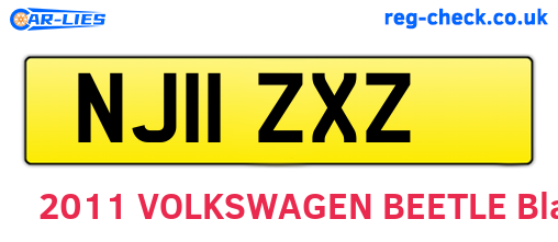 NJ11ZXZ are the vehicle registration plates.