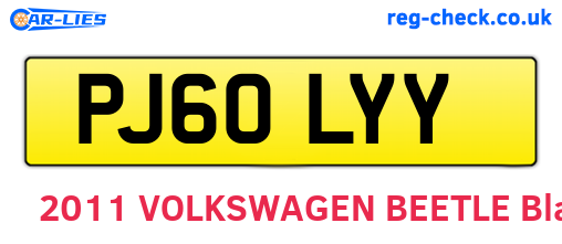 PJ60LYY are the vehicle registration plates.
